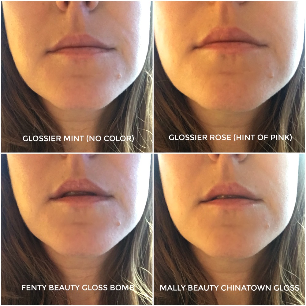 Lip gloss comparisons: Glossier vs Fenty Beauty vs Mally Beauty | more details: Cool mom picks