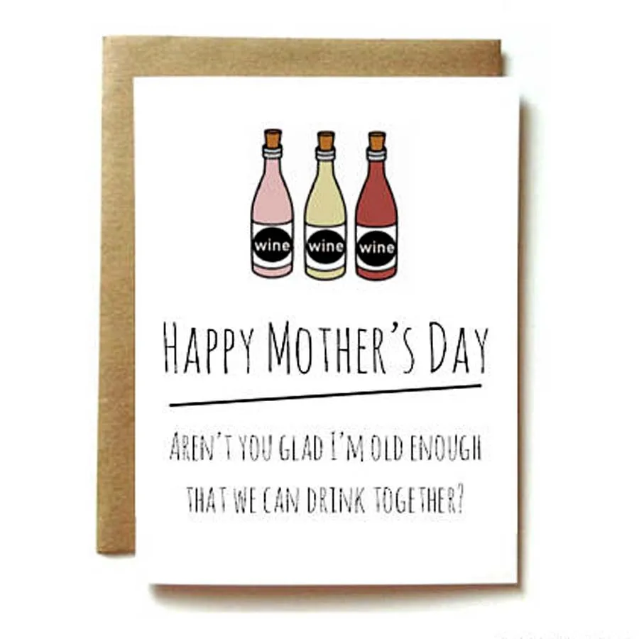 Funny Mother's Day Cards: Drinking With Mom Card