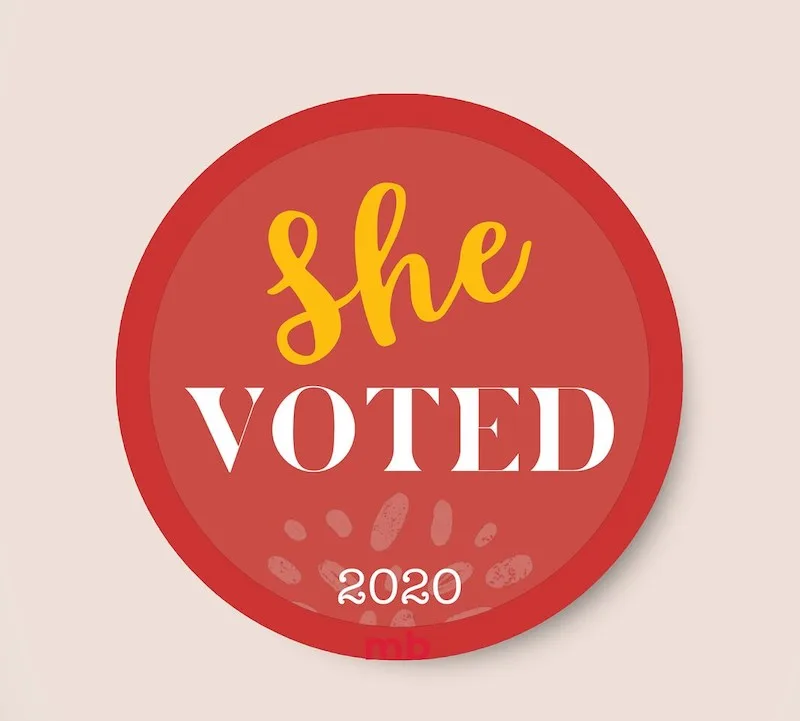 I Voted stickers: Celebrate a woman's right to vote with these She Voted stickers from MyMollyBlu
