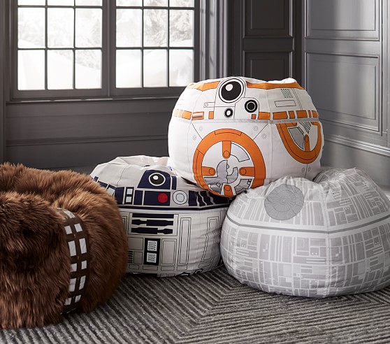 Star Wars sale at PBK: Star Wars beanbags featuring BB-8, R2D2, the Death Star, and Chewbacca