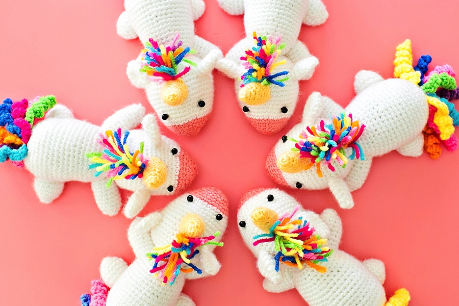 Send a Unicorn Boxes: Boxes filled with crocheted unicorns, unicorn marshmallows, or unicorn mugs