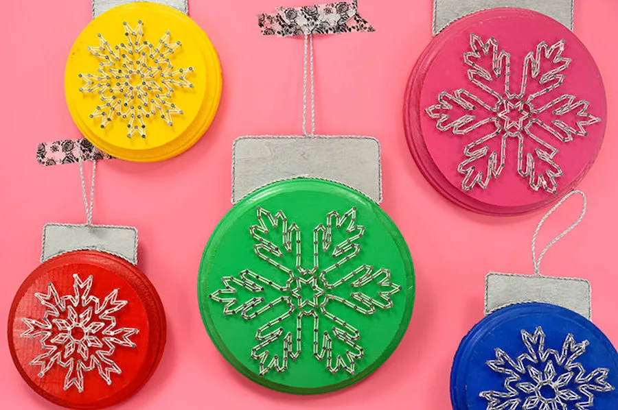 12 DIY Christmas gifts: String art snowflakes at Dream a Little Bigger