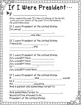 If I were President activity for kids by Sweet Integrations