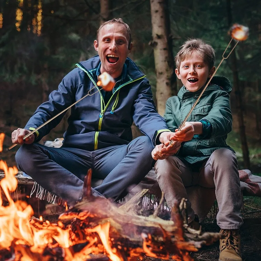 8 affordable camping essentials for families: skewers for grilling over the campfire