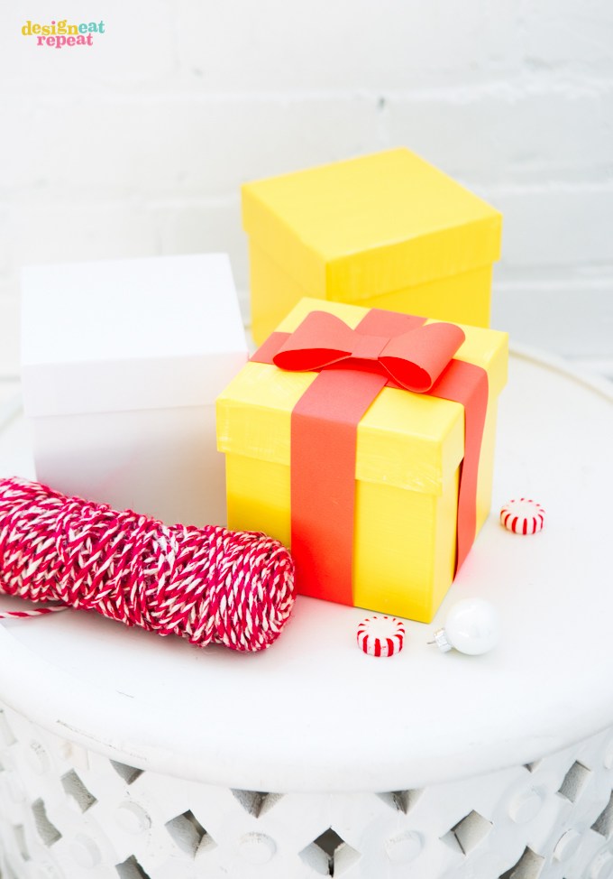 Diy emoji photo booth props: love this Emoji Gift Box for birthday party photo booths! | Design Eat Repeat
