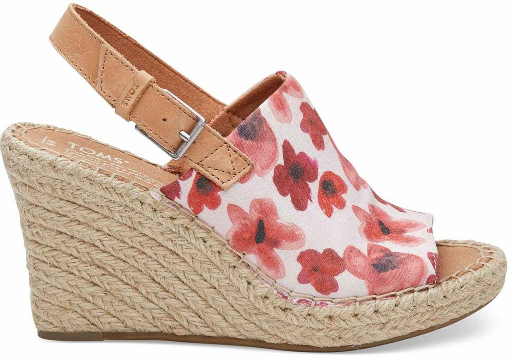 TOMS for spring: Poppy Watercolor Floral Wedges