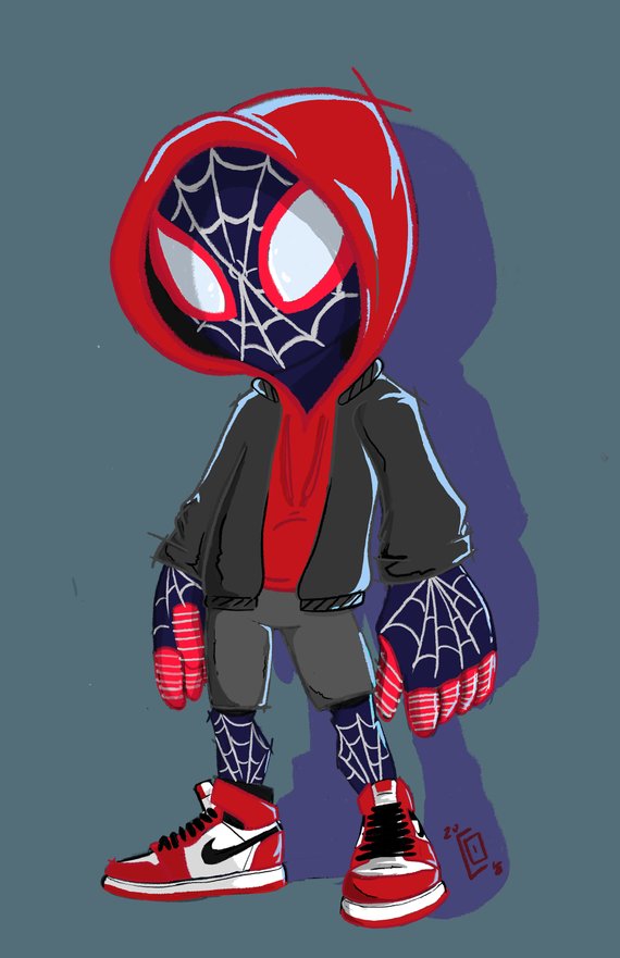 Cool gifts for tween boys (and girls): Miles Morales Spiderverse fan art print from Paints by Ocasio