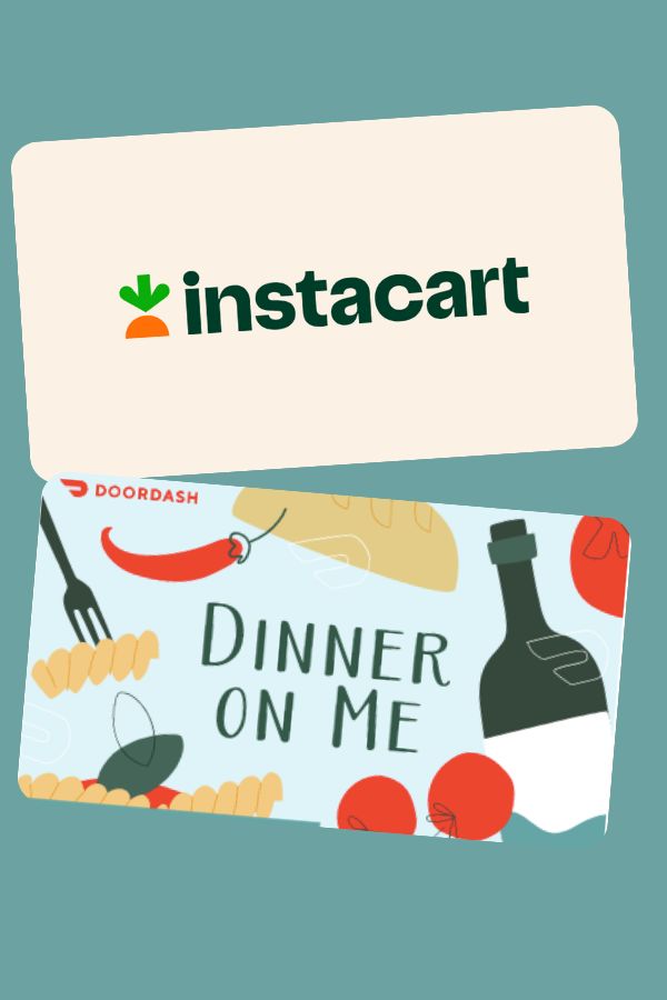 Gift cards for food delivery make great gifts for college students.