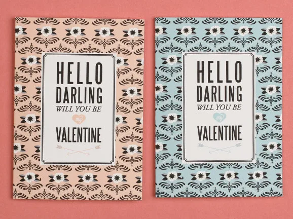 Sophisticated Hello Darling printable valentines