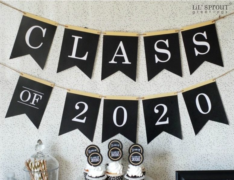 Celebrating the class of 2020: Download free party printables for your own household party from Lil Sprout Greetings