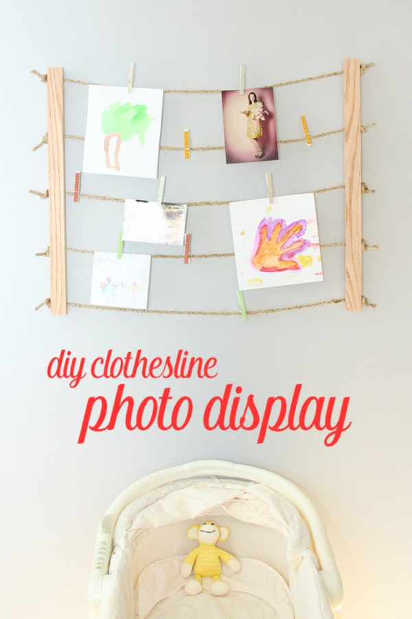 The best ideas for displaying kids' artwork: Clothesline display of kids’ artwork | Fresh Crush