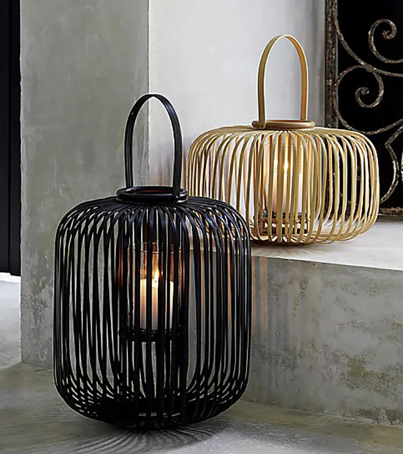 Outdoor Lighting Ideas: Kini Rattan Lantern from CB2
