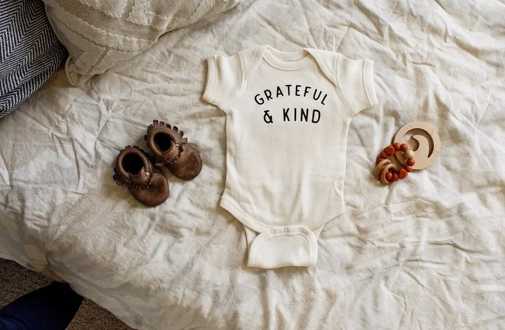 Polished Prints: Grateful and Kind onesie