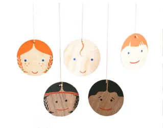 A hand-painted, multicultural mobile babies (and grownups) will love
