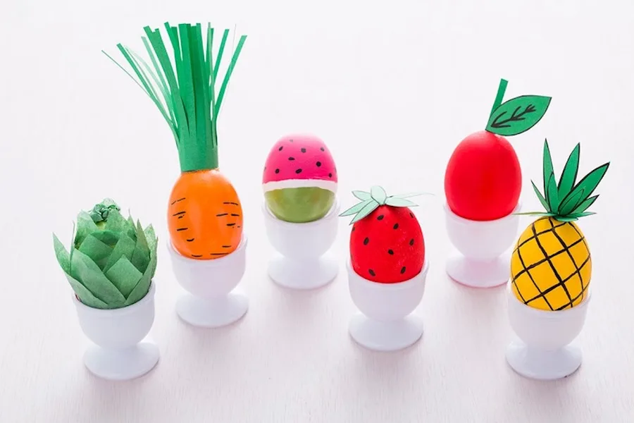 Food-themed Easter egg decorating ideas: Fruits and veggies at Brit & Co
