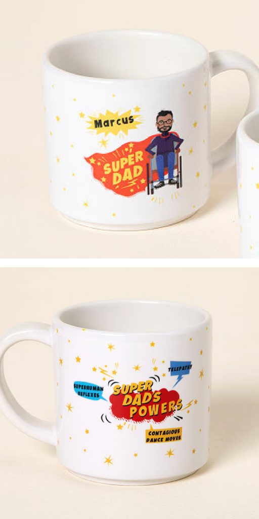 Creative Father's Day Gifts: This custom super dad mug is perfect for hard-to-shop-for dads!