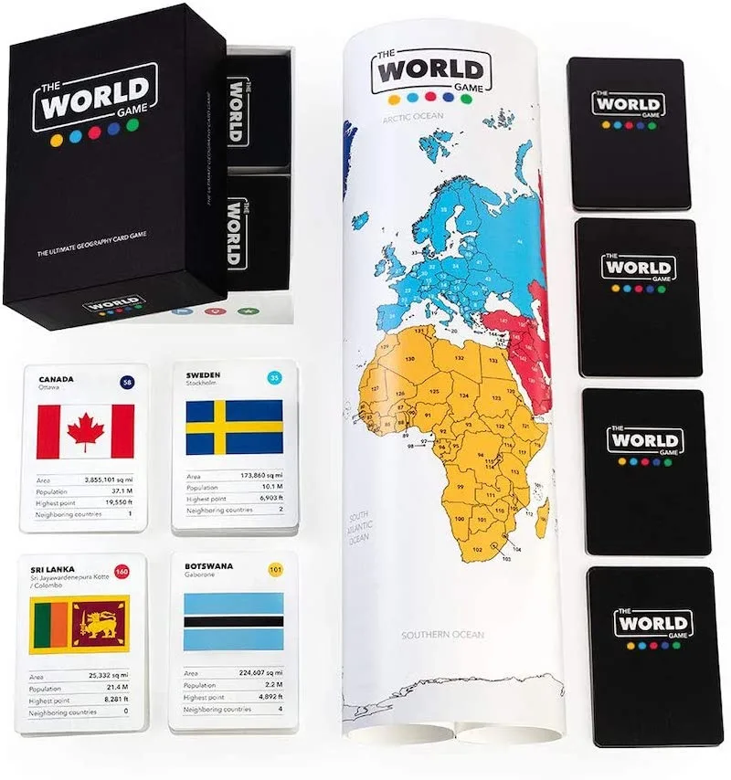 Great geography board games for homeschool: World Playing Cards