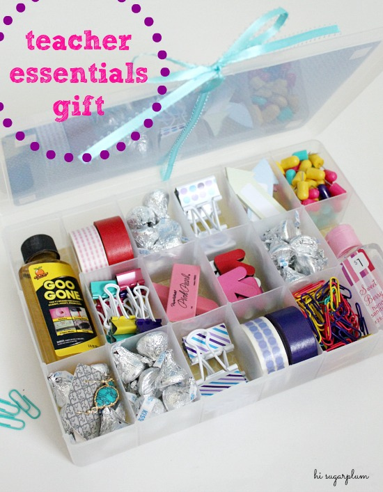 Add this to your list of DIY holiday teacher gifts! We think the Teacher's Essentials supply gift box from Hi Sugarplum will be unexpected and much appreciated.