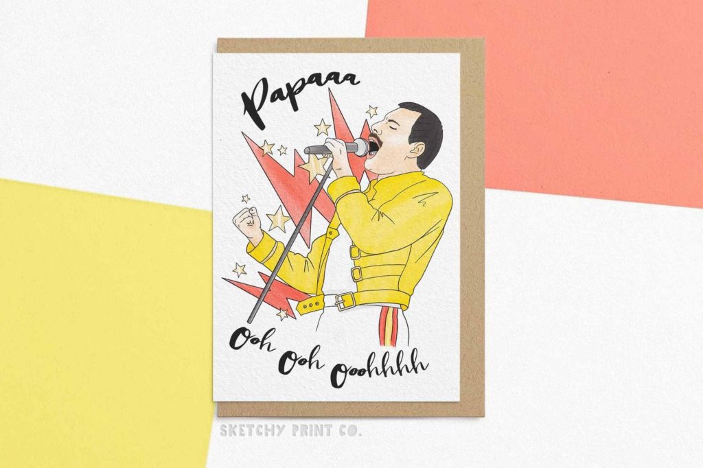 Funny Father's Day Cards | Papa Queen card by Sketchy Print Co 