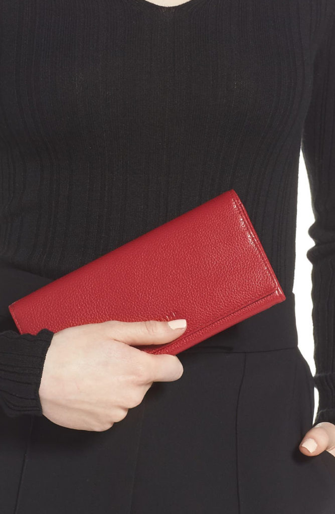 Cool but practical Valentine's gifts for her: A Longchamp wallet or coin purse in deep red