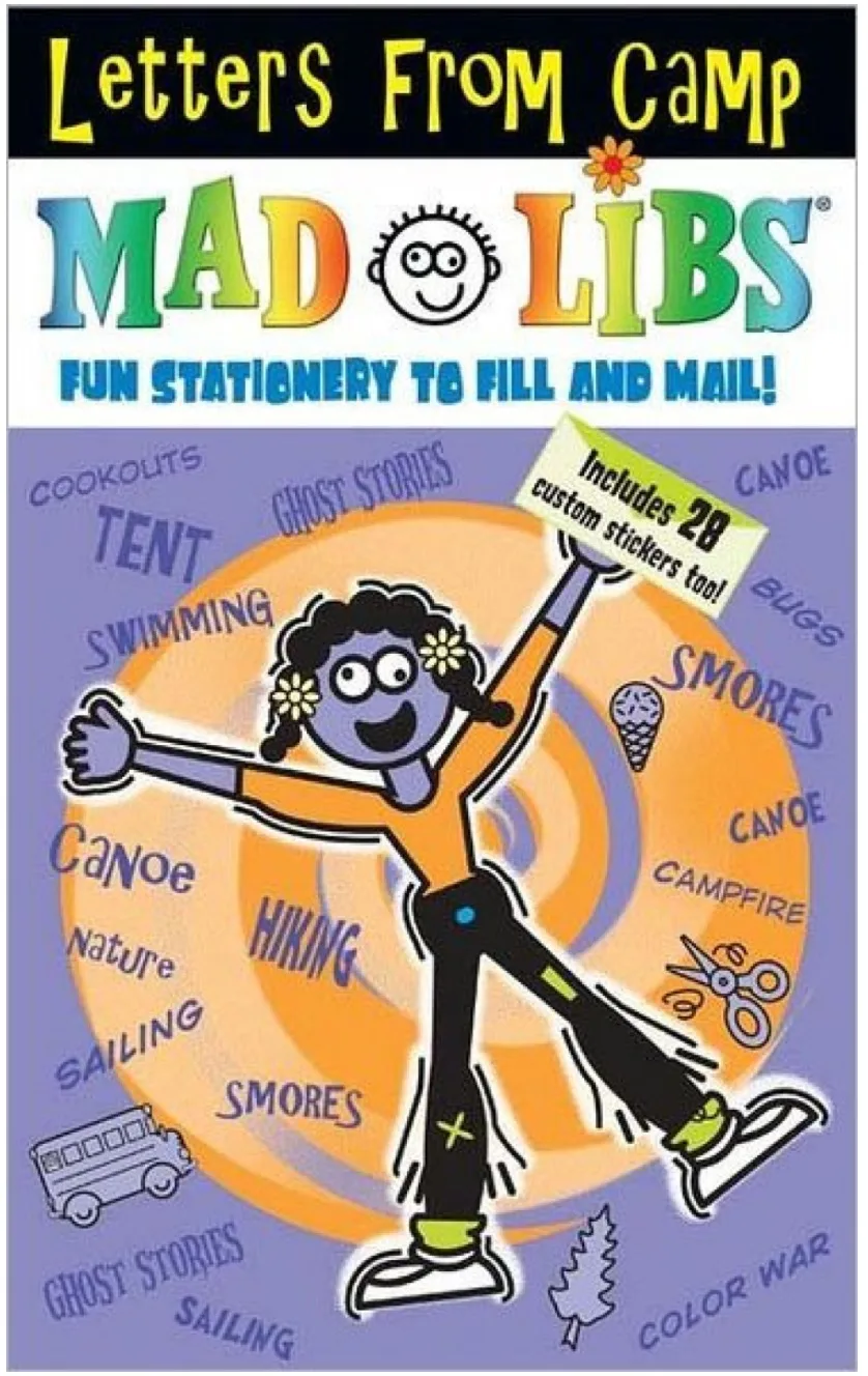 Camp care package ideas: New Letters from Camp Mad Libs are awesome!