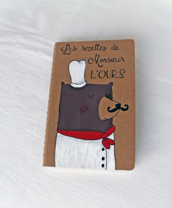 Hand-illustrated Moleskine journal or recipe book