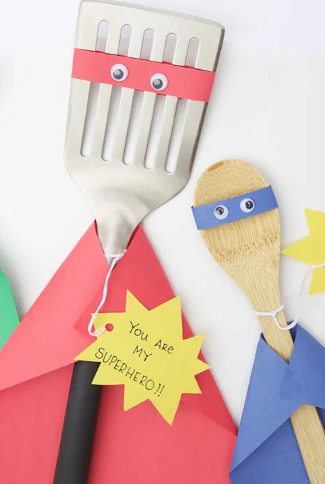Turn new utensils and tools into a superhero-themed gift for dad on Father's Day with this idea from One Little Project