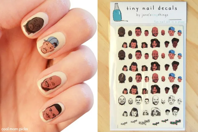 Fresh Prince nail decals! And more pop culture icons. So fun.