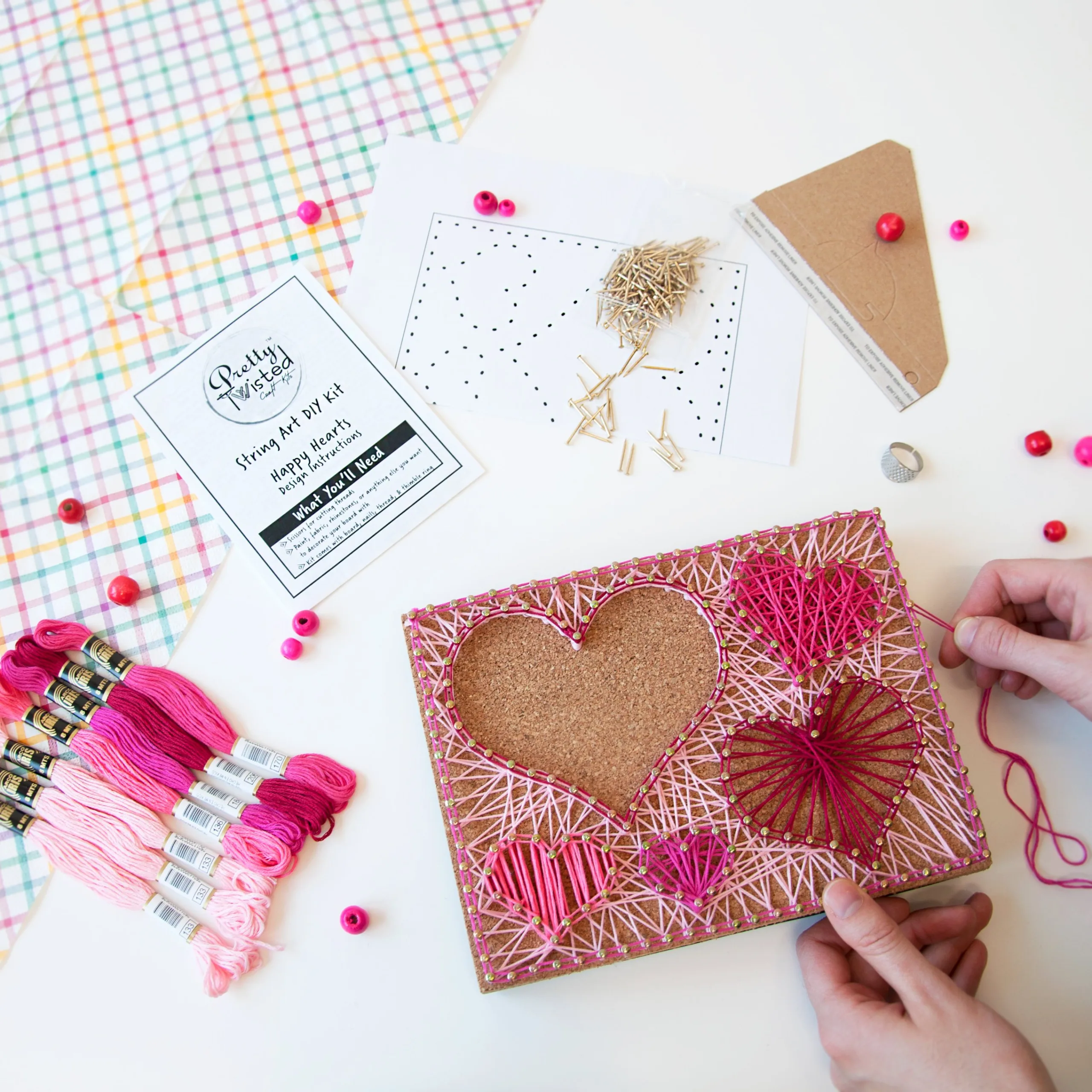 Kids can make their own gifts or room decor with Pretty Twisted string art kits in lots of styles