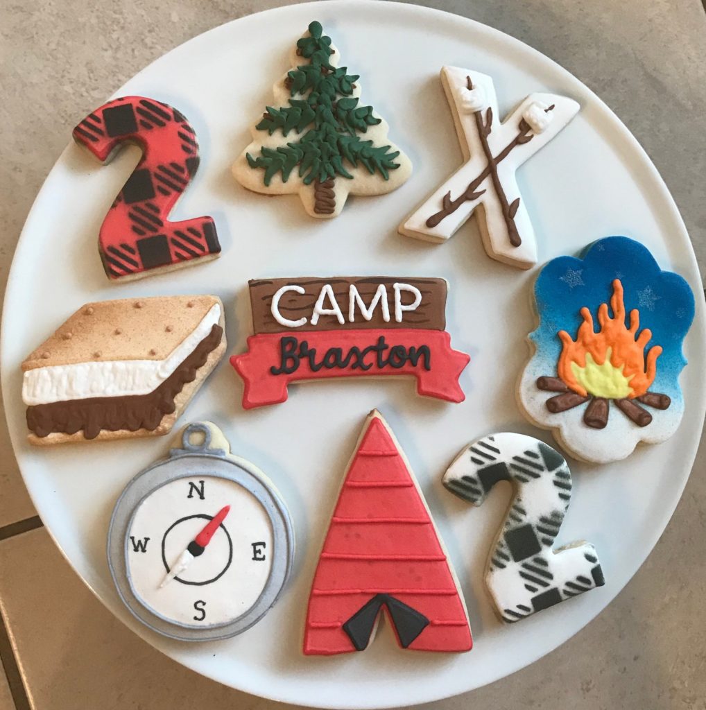 Camp care package cookies from Cookie Couture