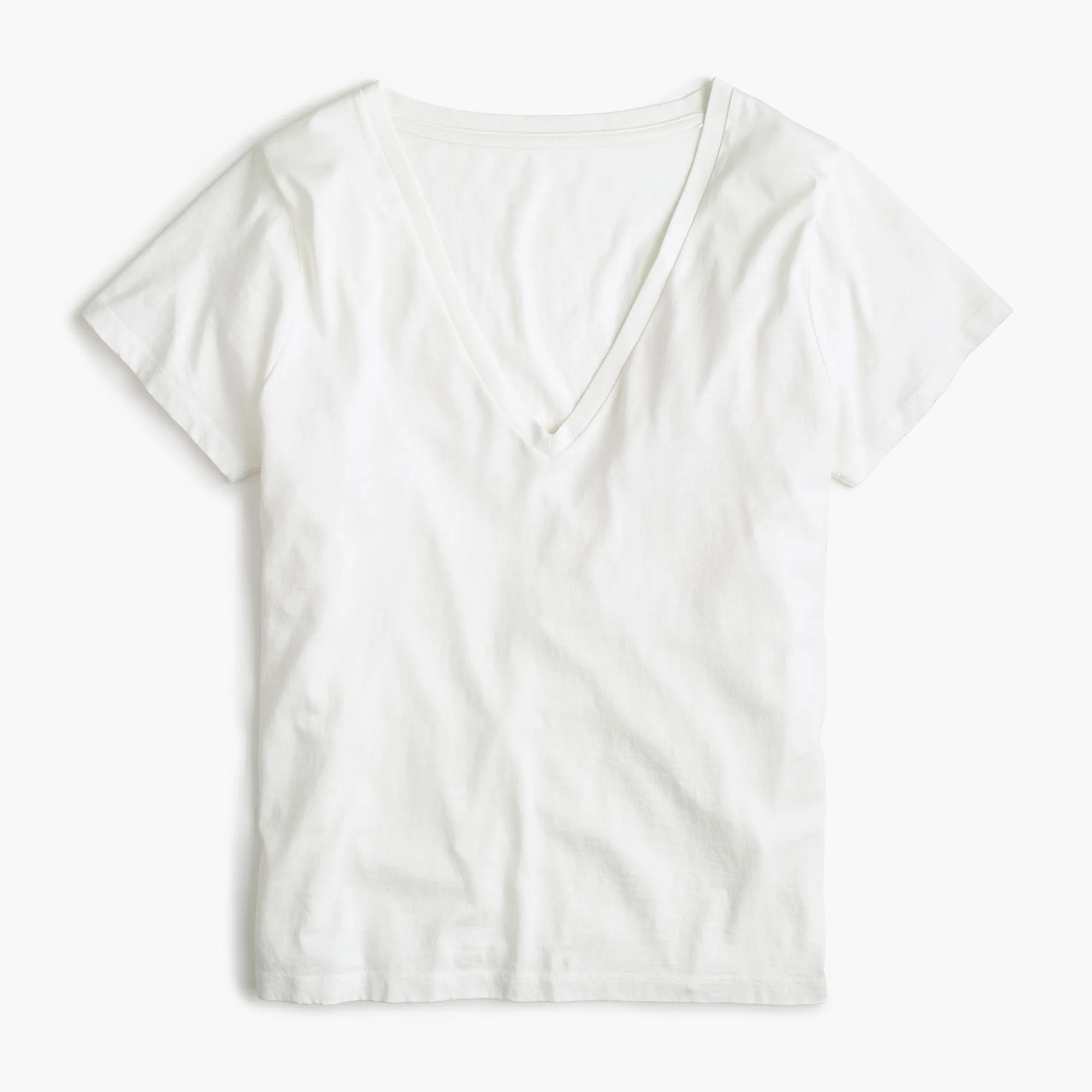 Best white t-shirts for women: Michael Star raw edge v-neck