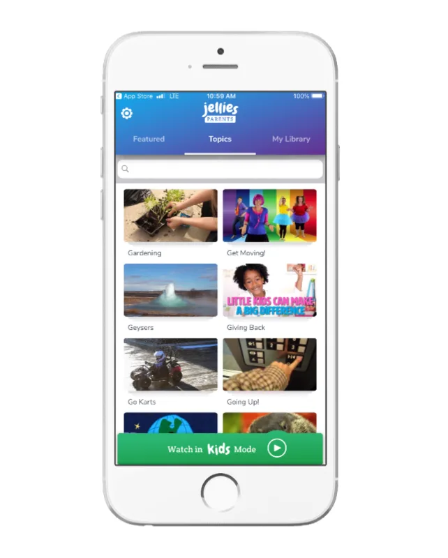 Jellies is a safe video app for kids of all ages, with 1000+ well-curated videos sorted by dozens of interests (sponsor)