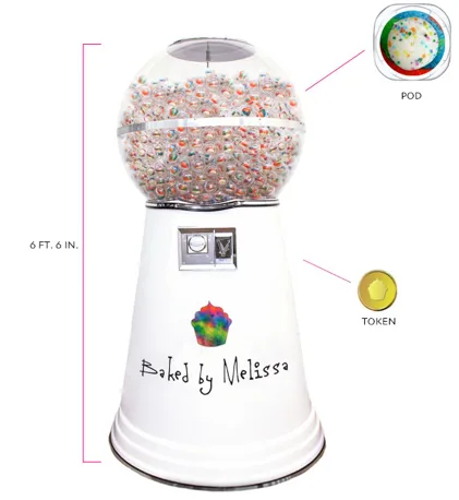A giant gumball machine filled with cupcakes? Oh lord, yes