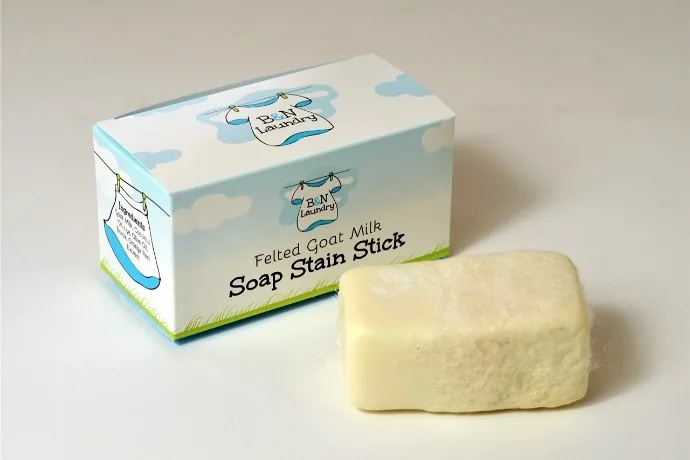 Natural laundry products we love, like the goat milk stain stick from B&N Laundry