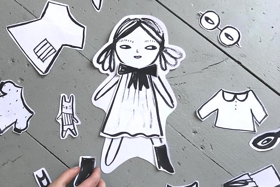 Gorgeous modern, color-your-own printable paper dolls by Merrilee Liddiard. Download now!