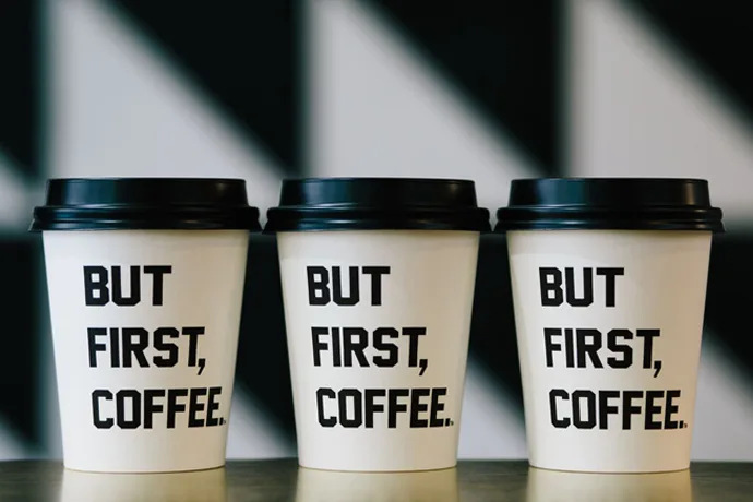 Disposable coffee cups as art form