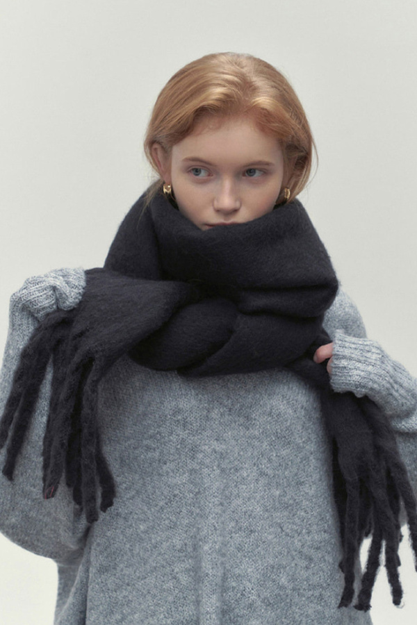 Blanket style fringed solid scarves on sale from Fall & Hope on Etsy: Acne Studios scarf style for less