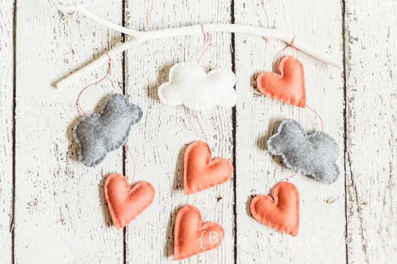 Handmade simple modern baby mobile - Blue Without You