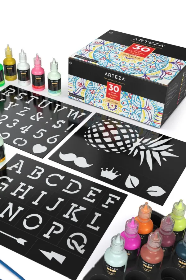 Last minute DIY gifts for teenage girls: An all-in-one stencil and fabric paint kit lets them make custom tees, totes or caps