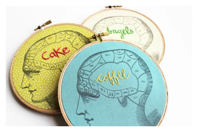 Your brain on Merriweather Council embroidery hoop art