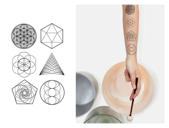 Tattly's new scented sacred geometry tattoos were created in collaboration with Sara Auster and include guided meditation audio sessions
