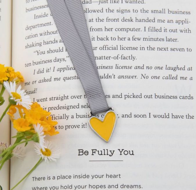 Lisa Leonard pewter heart-shaped bookmark to gift for Valentines Day to a friend