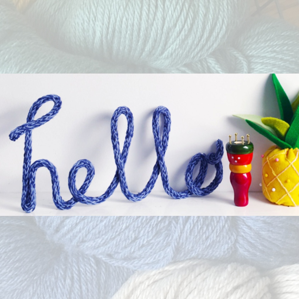Handmade baby gifts: French knit word art for the nursery, tutorial by Christine Leech on Love Craft blog 