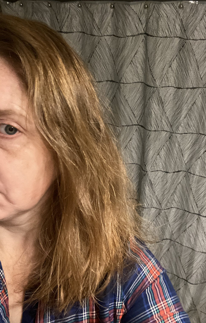 Our honest review of Green Ablutions bar shampoo | My hair after first wash | Photo © Kate Etue for Cool Mom Picks