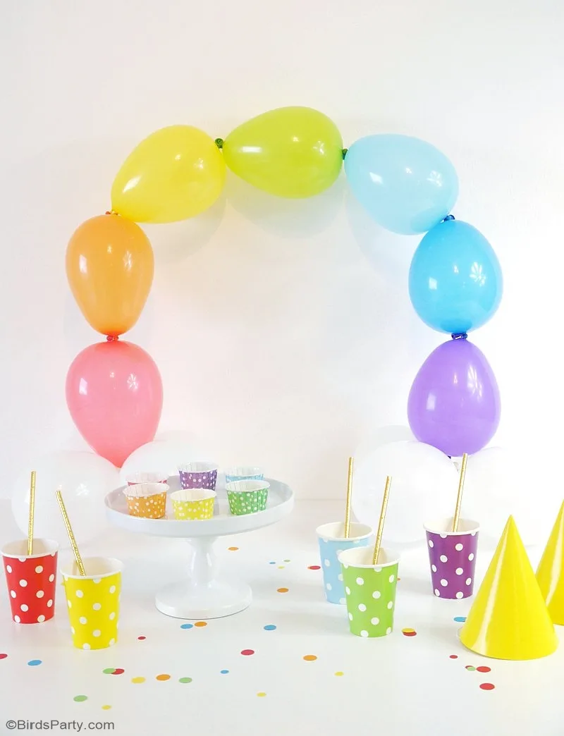 Mounted DIY balloon arch at Spruce Crafts