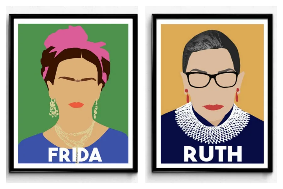 Female Heroes artwork from The Film Artist on Etsy