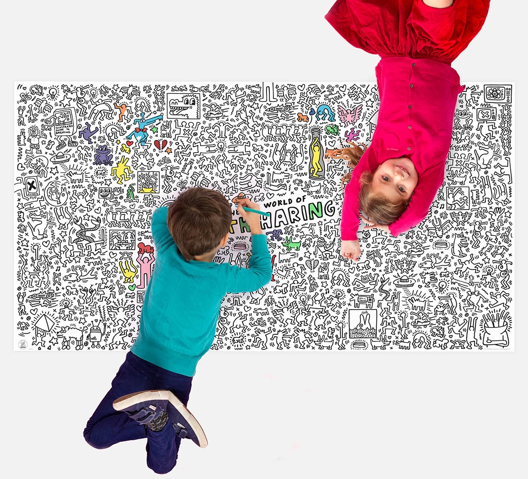 OMY's giant Keith Haring coloring poster will keep kids busy and creative for weeks!