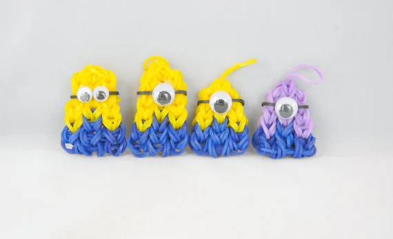 Rainbow Loom Minion Charms by PipandAnya