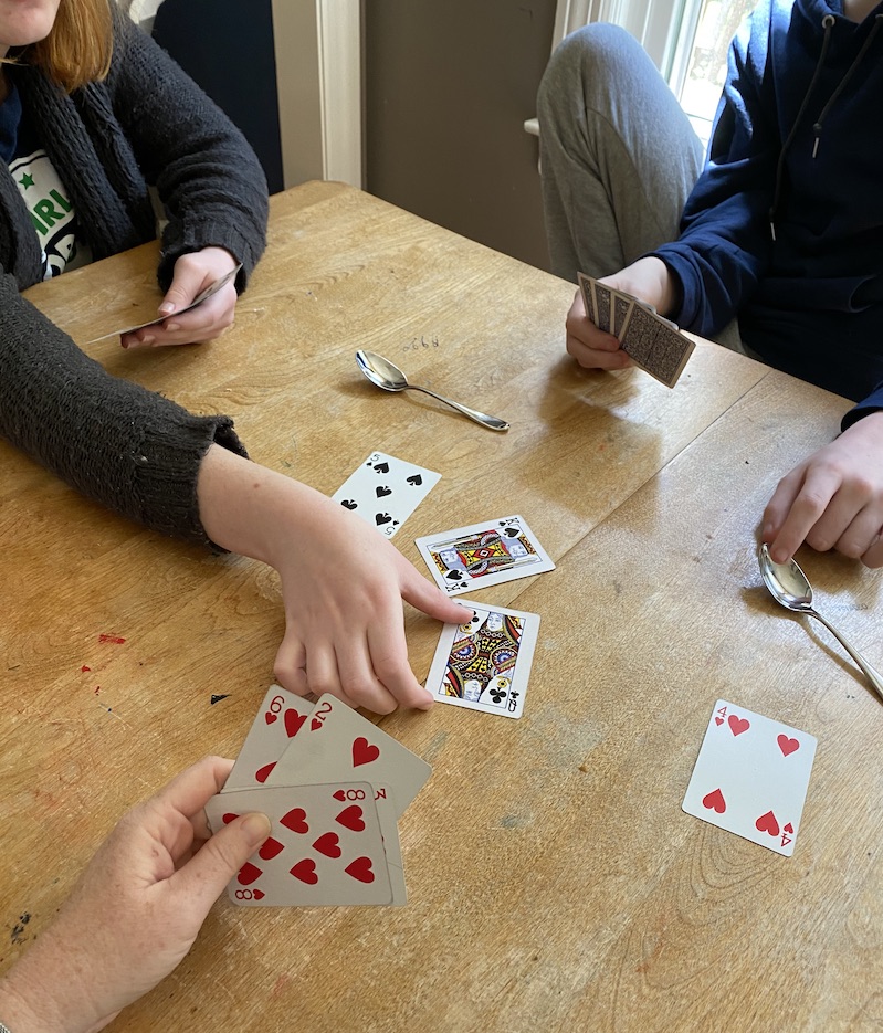 Fun card games for kids: Spoons is a wild, energetic social card game | Photo © Kate Etue for Cool Mom Picks