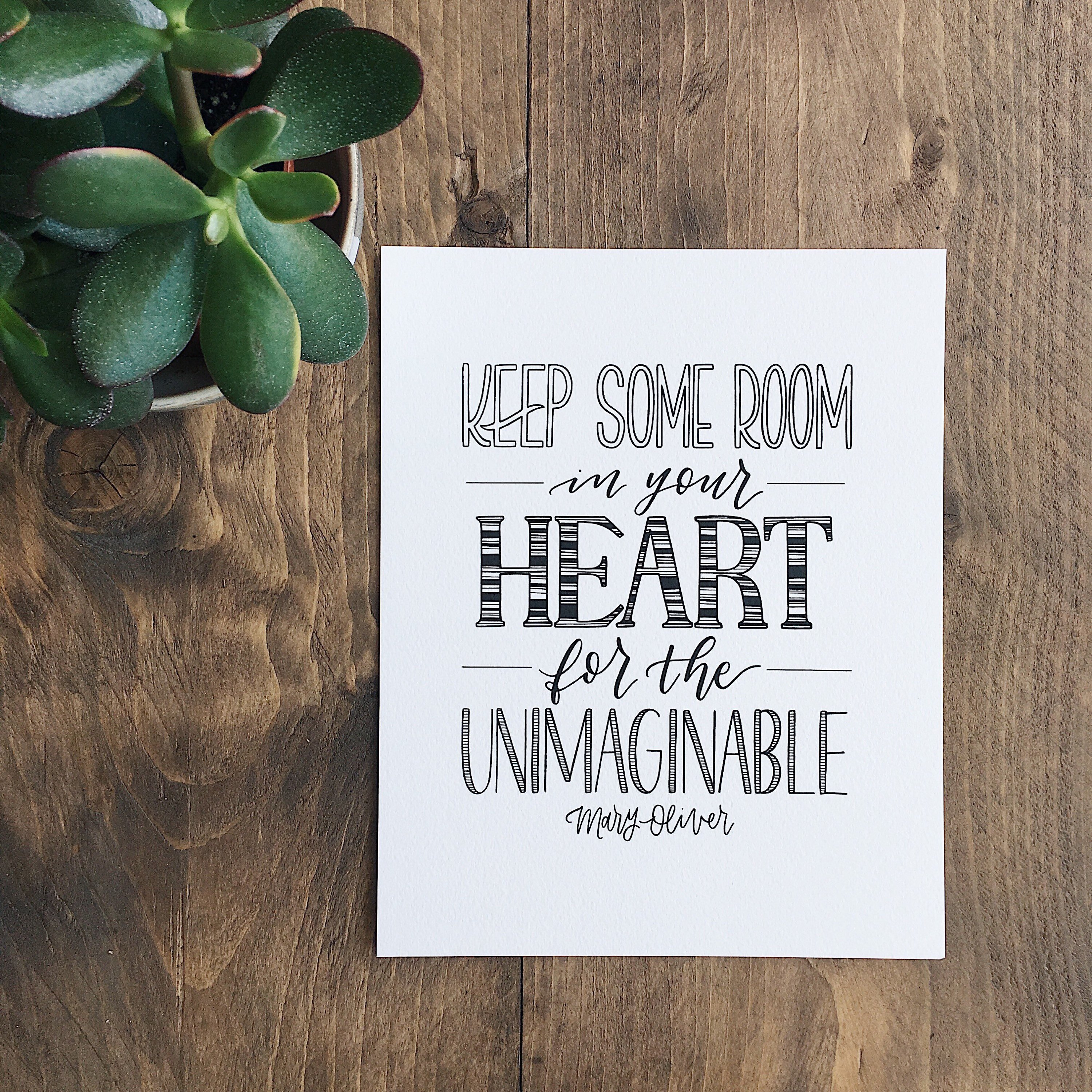 Mary Oliver inspirational art prints: Unimaginable print from Type by Alice Mary Oliver inspirational art prints: Unimaginable print from Type by Alice
